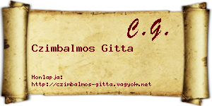 Czimbalmos Gitta névjegykártya